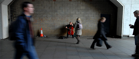 The lone busker (South Bank Centre)