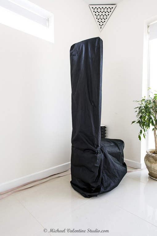 Speakers covered with the original MartinLogan supplied soft cover